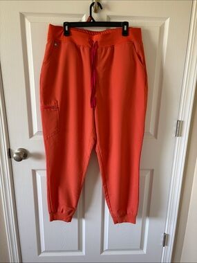 Figs Coral-Orange Utility Jogger Pants